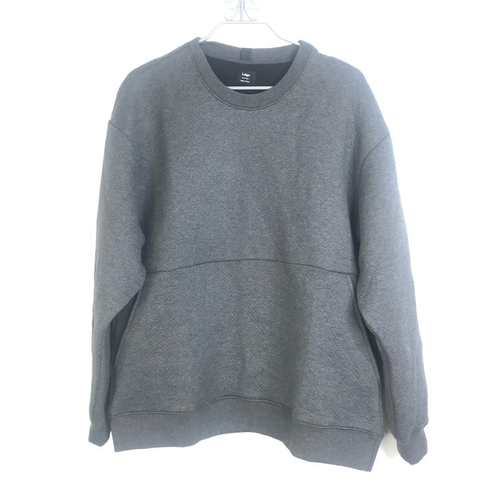 NWOT Lunya (Lahgo) Men's Restore Double Face Gray Crew Neck Sweatshirt SZ XL‎